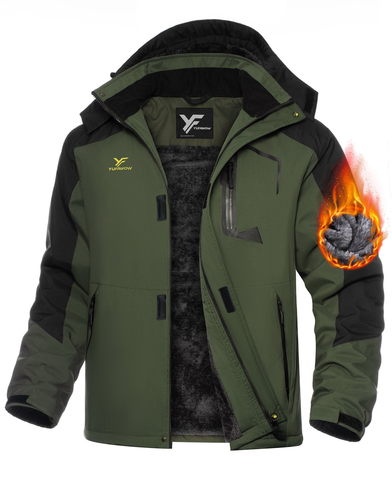 Men Winter Jackets(Black Green)
