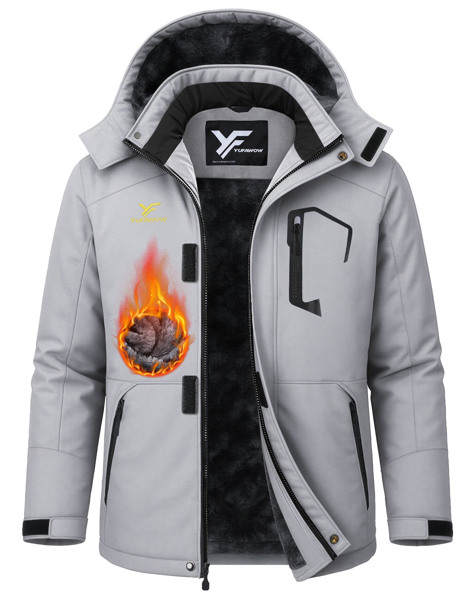 Men Winter Jackets(Black Light Grey)