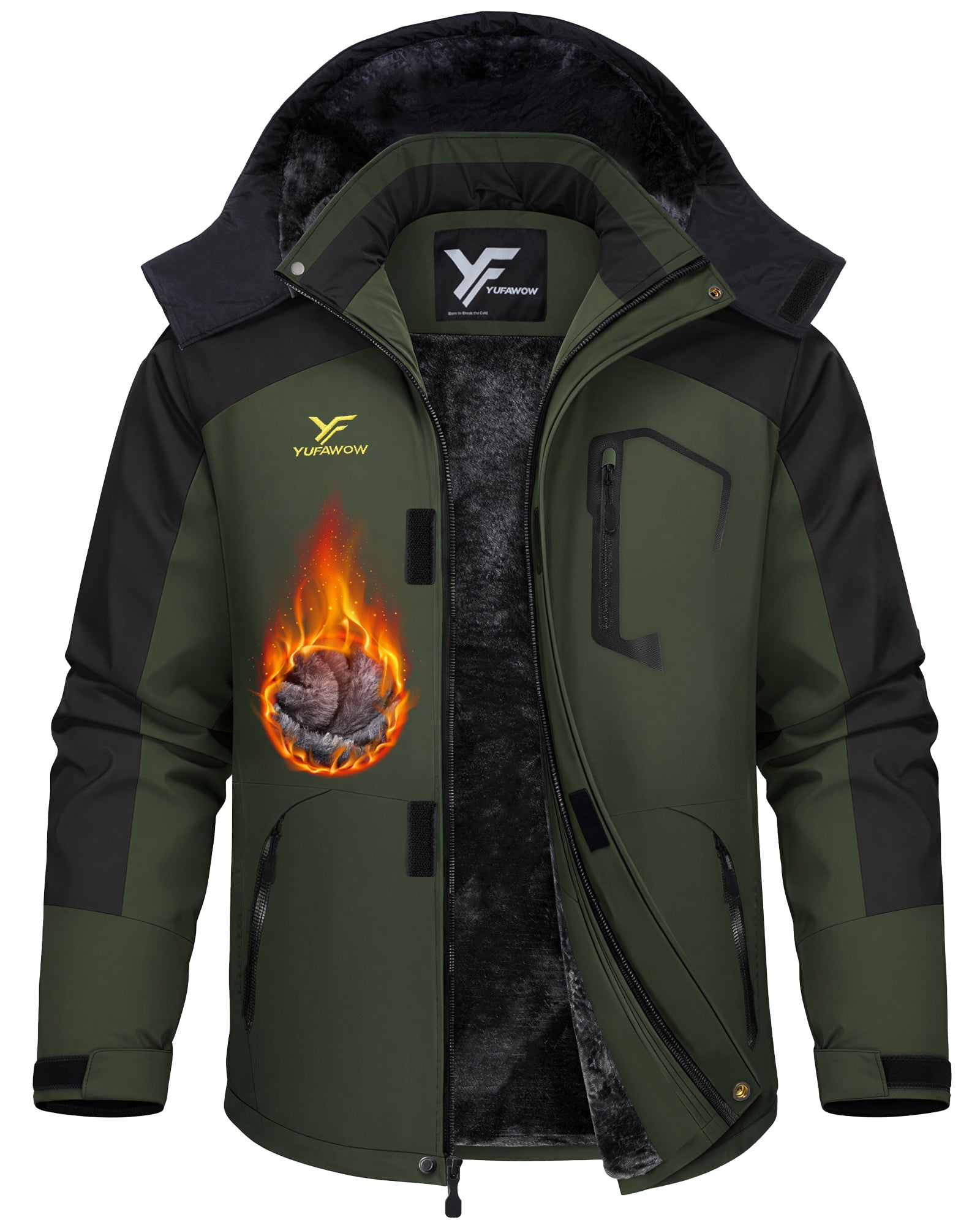 Men Winter Jackets(Black Green)