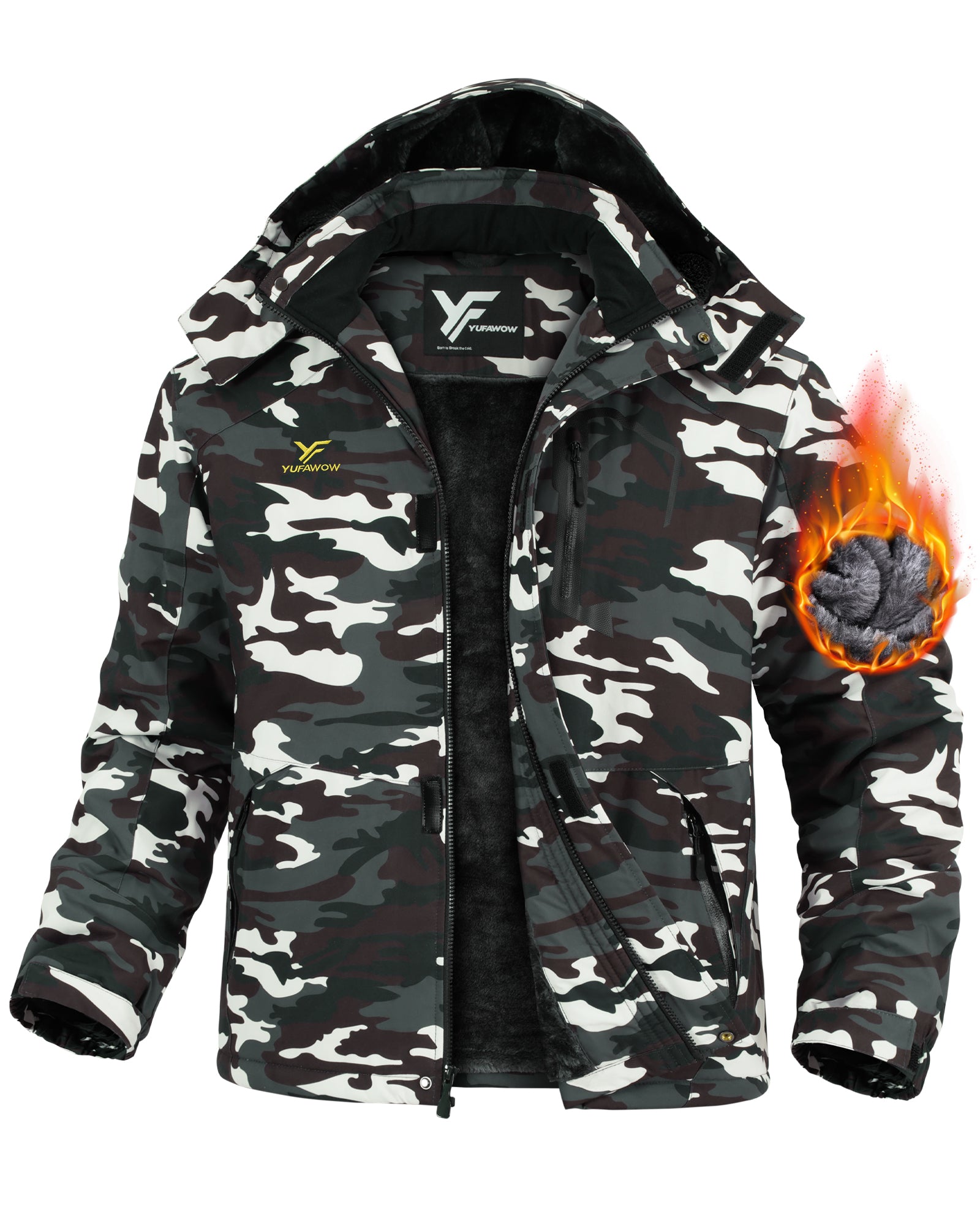Men Winter Jackets(Camo Black)