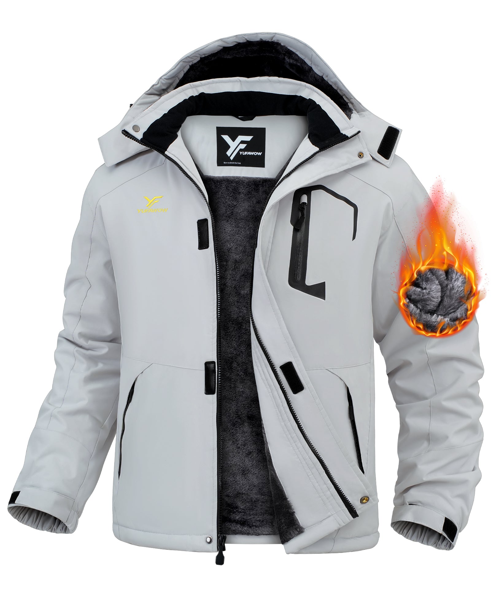 Men Winter Jackets(Black Light Grey)